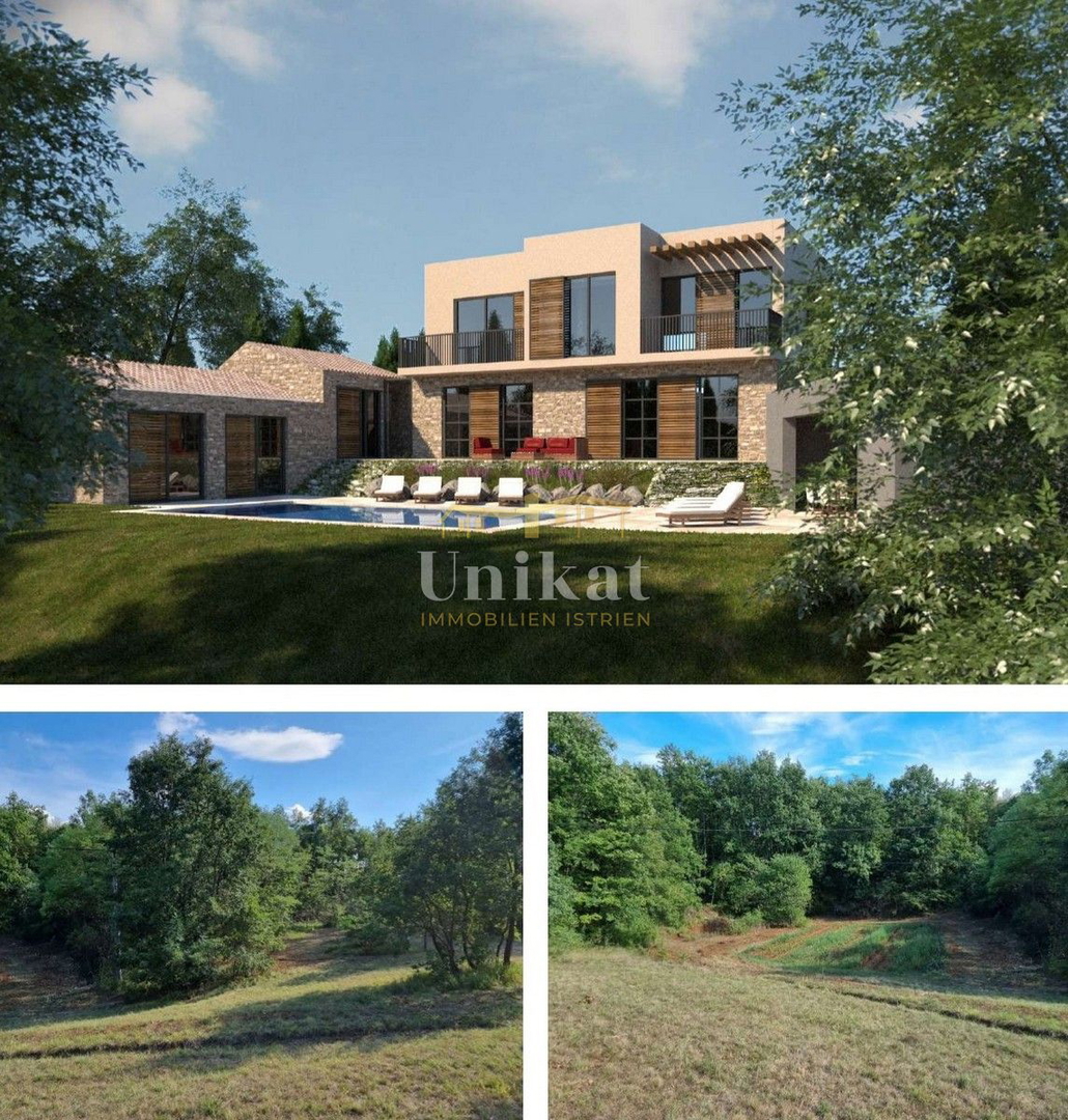 Vila s bazenom, obdana z naravo